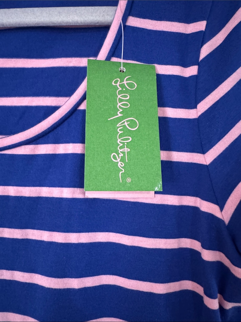 Lilly Pulitzer Striped Scoop Neck Short Sleeve Dress - Navy & Pink - Picture 3 of 3